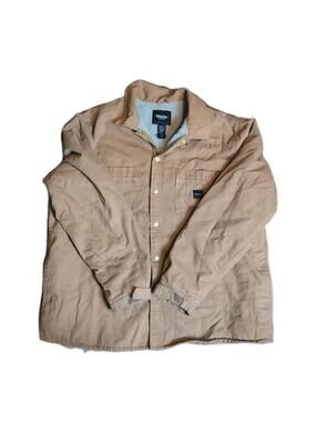 Walls Sherpa Lined Canvas Work Jacket Shacket Brown Mens Size XL